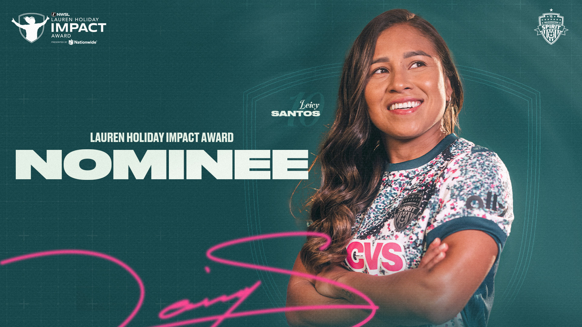 Washington Spirit Names Leicy Santos Club’s Nominee for Lauren Holiday Impact Award Featured Image