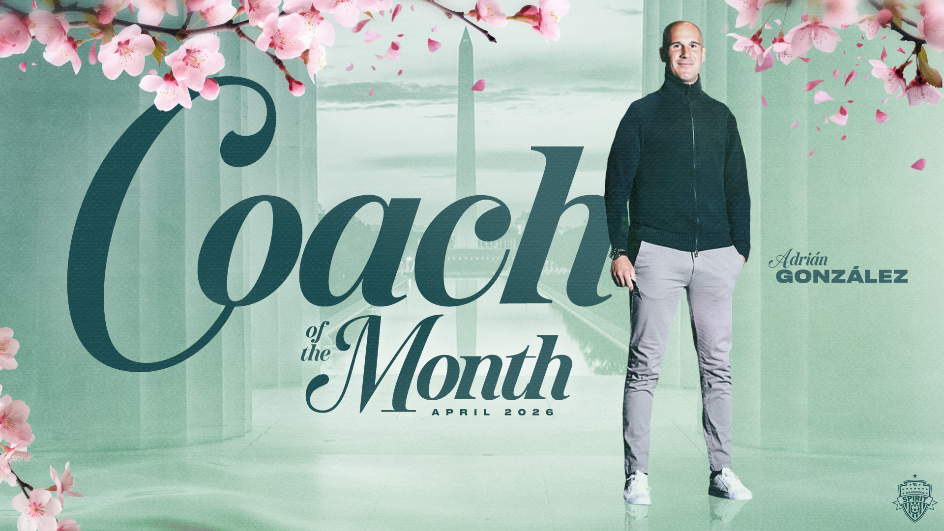Washington Spirit Head Coach Adrián González Named NWSL Coach of the Month Featured Image