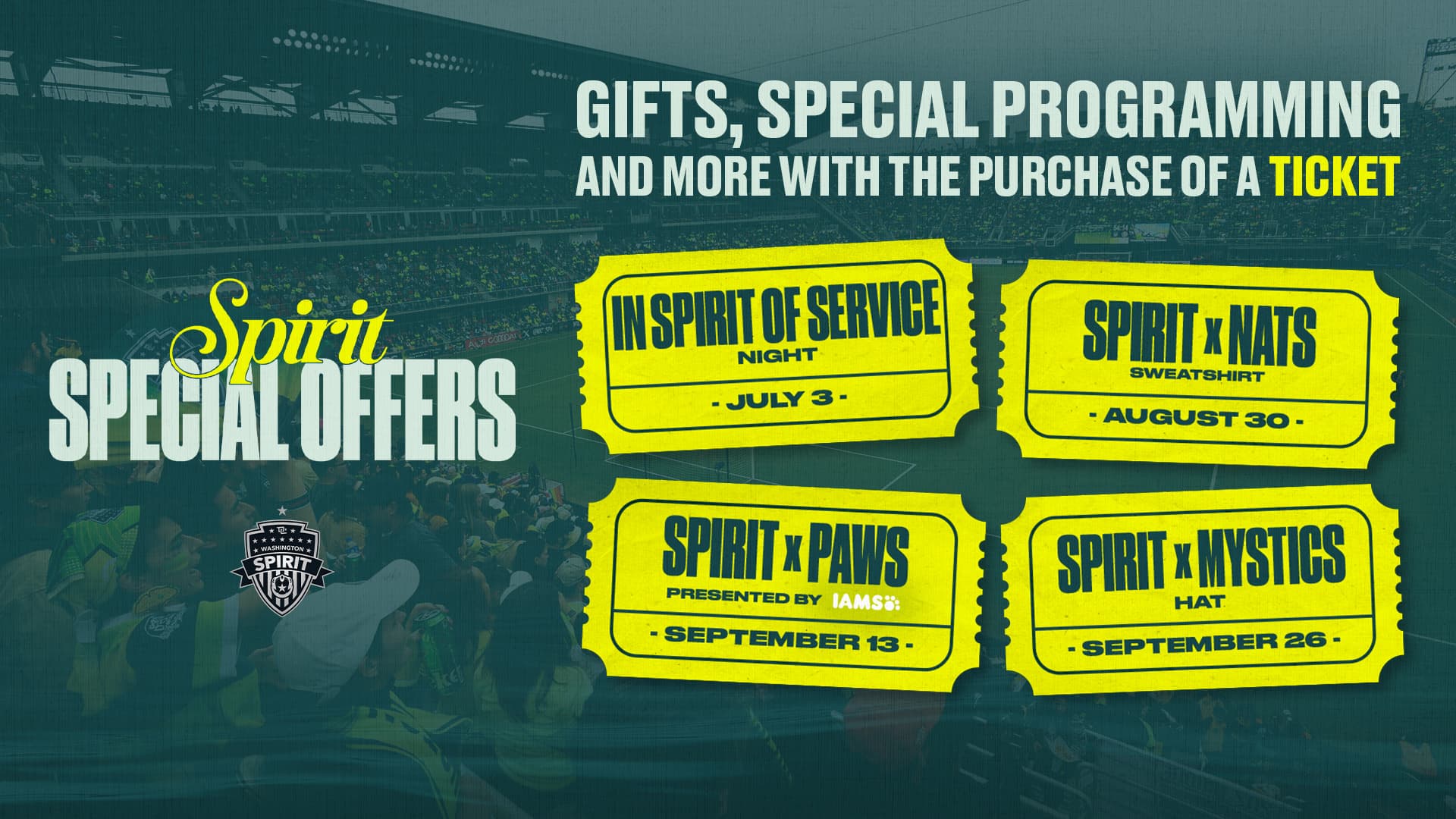 Washington Spirit Announces Special Ticket Offers for Second Half of Season Featured Image