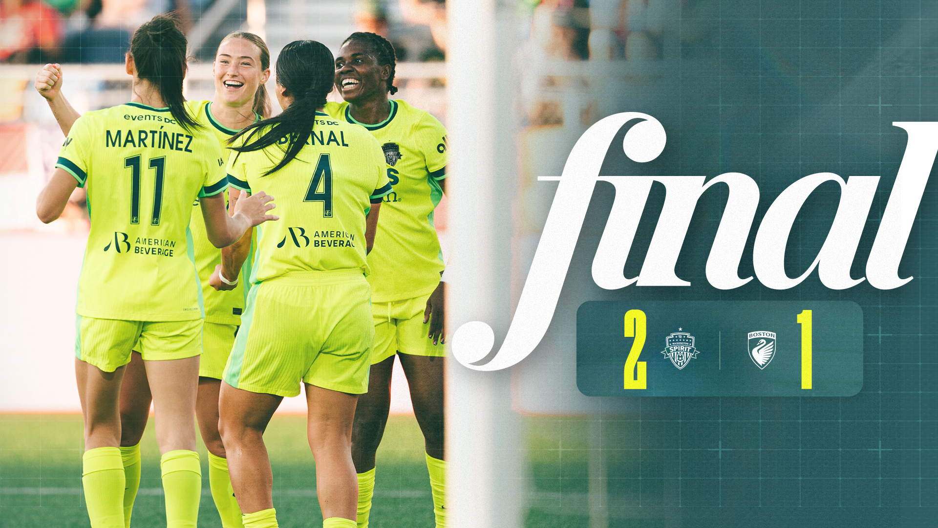 Recap: Spirit Jumps to Top of NWSL Table with 2-1 Win Over Boston Featured Image