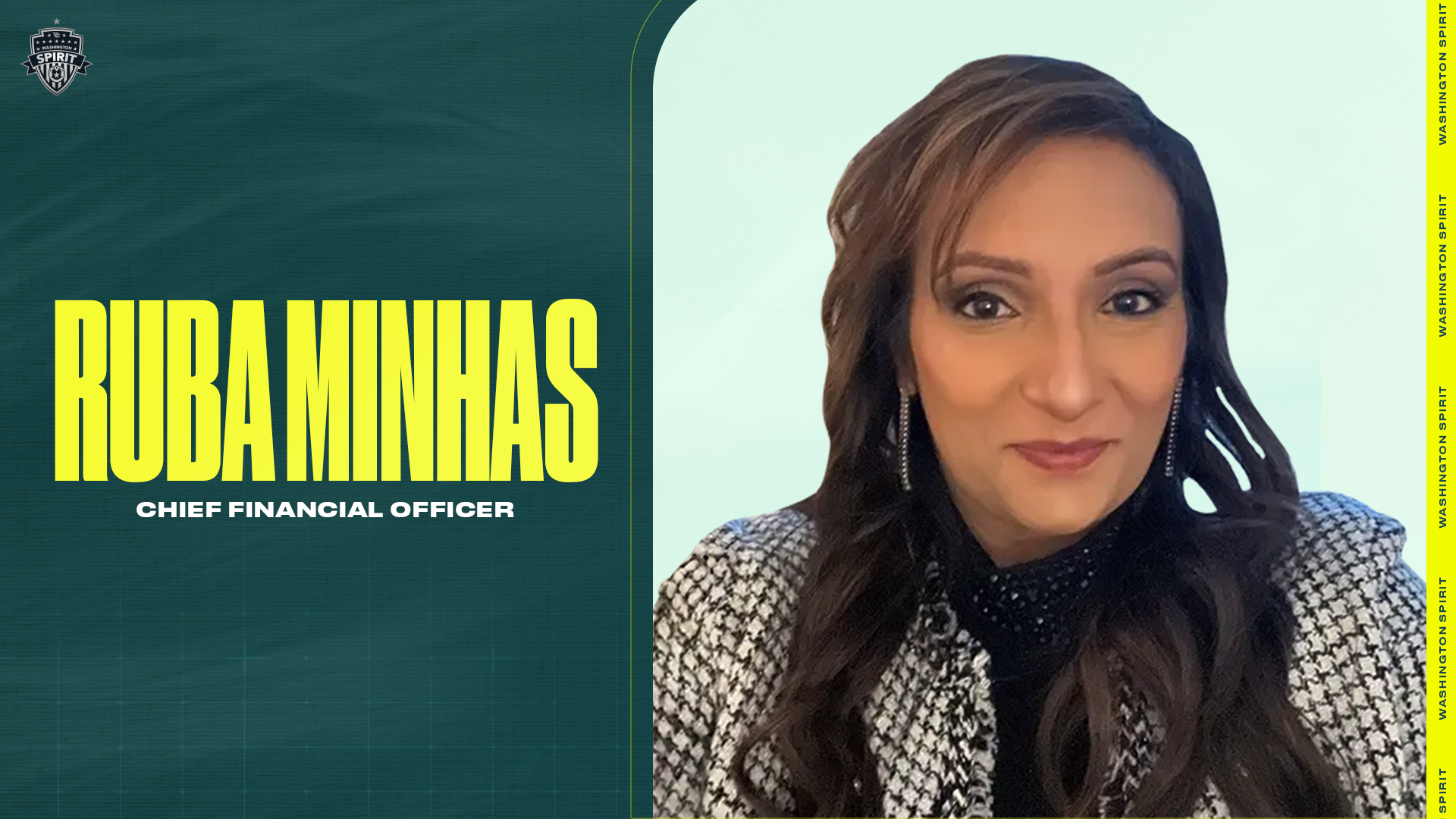 Washington Spirit Promotes Ruba Minhas to Chief Financial Officer Featured Image