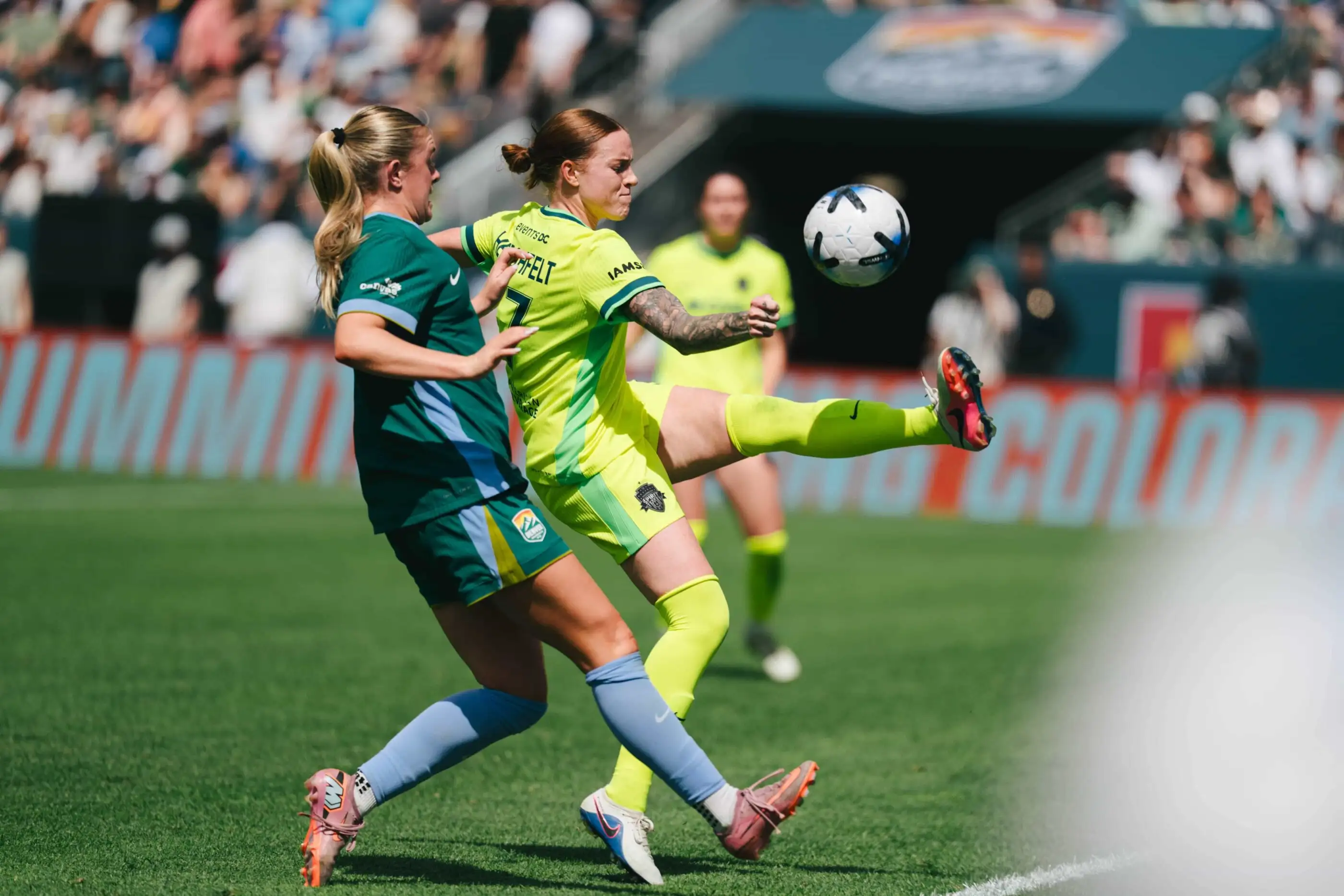 Player kicking ball