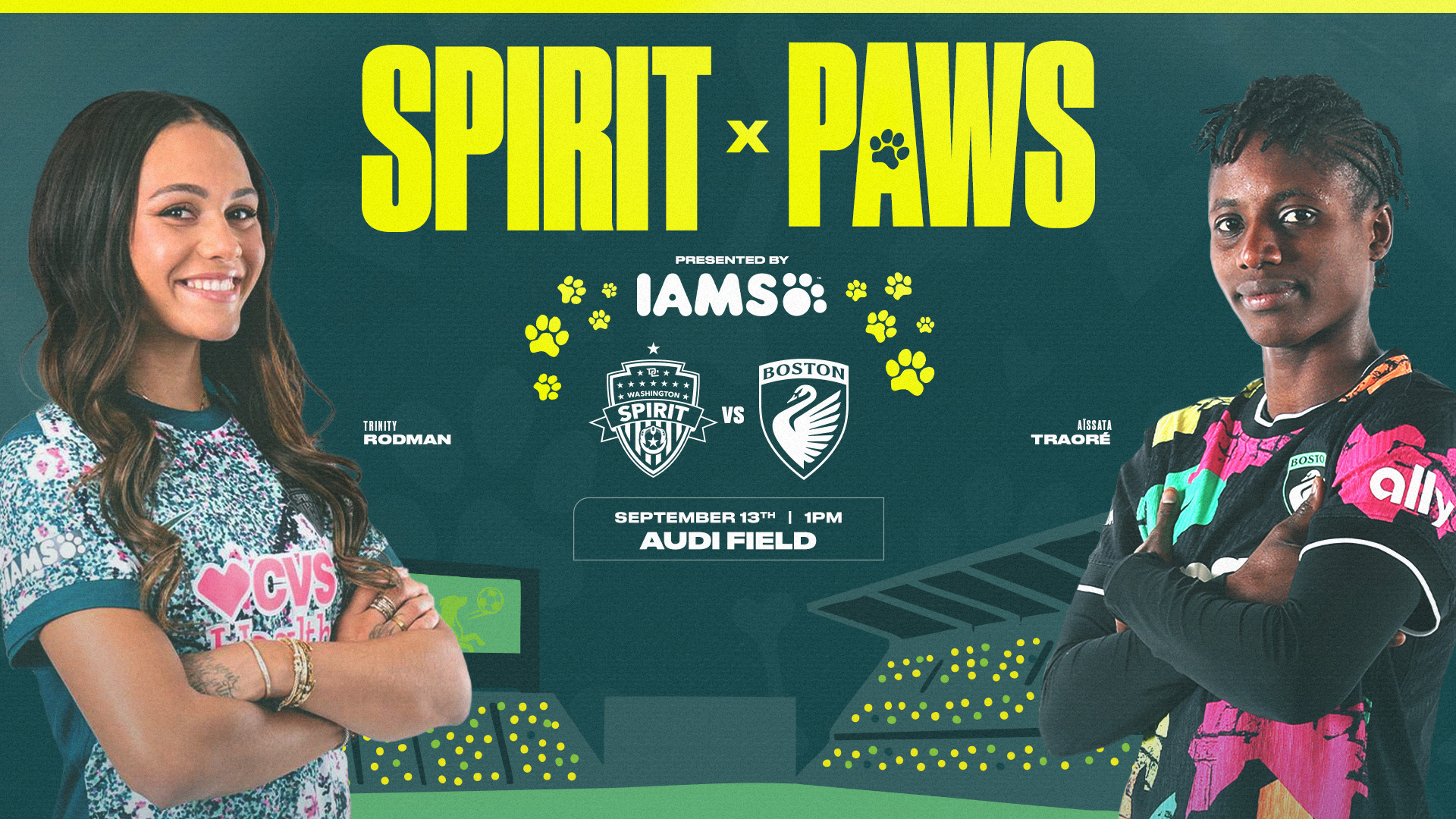 KNOW BEFORE YOU GO: Spirit x Paws presented by Iams vs Boston Legacy FC Featured Image